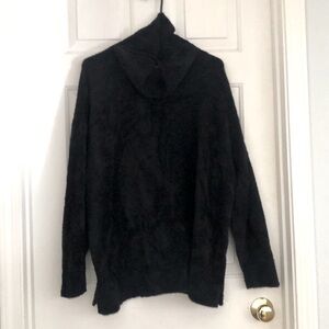 Lands’ End Super Soft Black Fuzzy Cowl Neck Sweater 2X (NWOT)